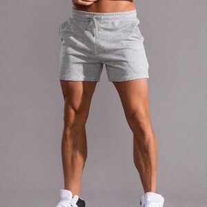 Men's Athletic Light Gray Drawstring Shorts